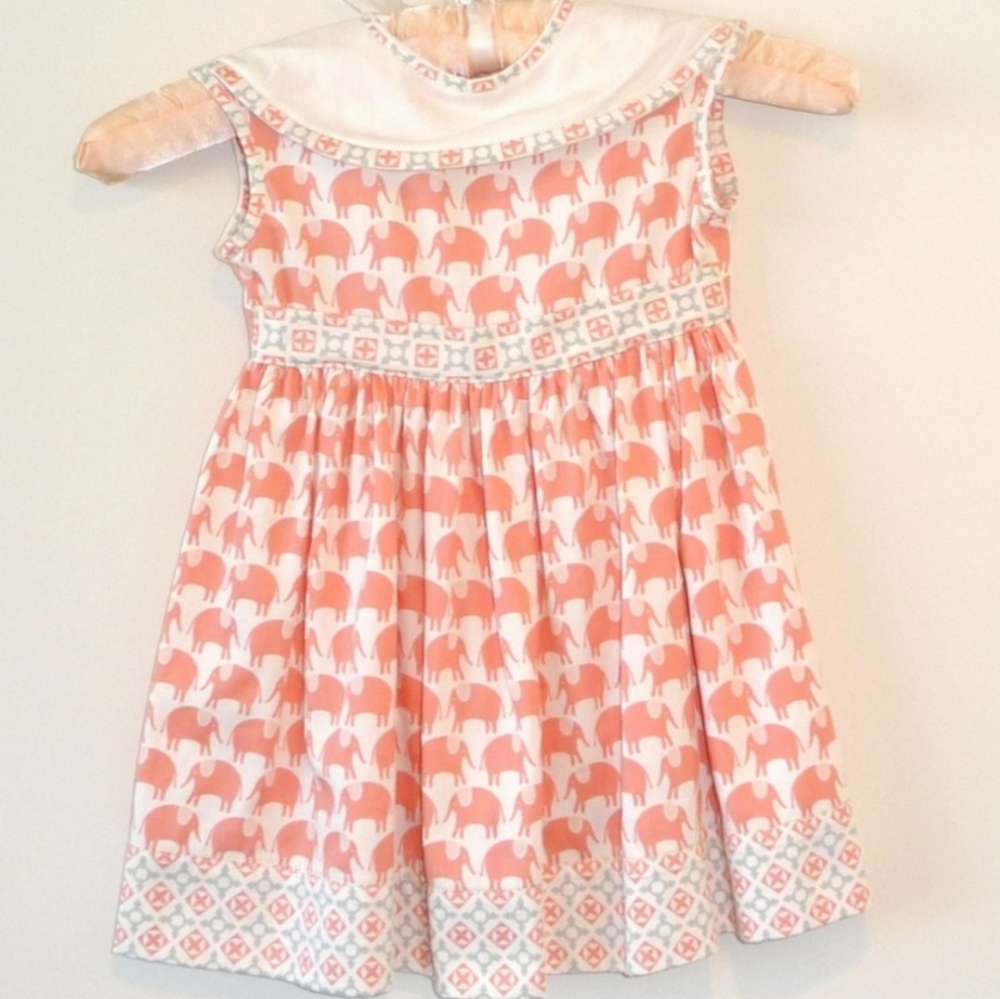 Organic Cotton Dress Empire Waist Size 3 Toddler Girls Coral OOAK Easter Wedding